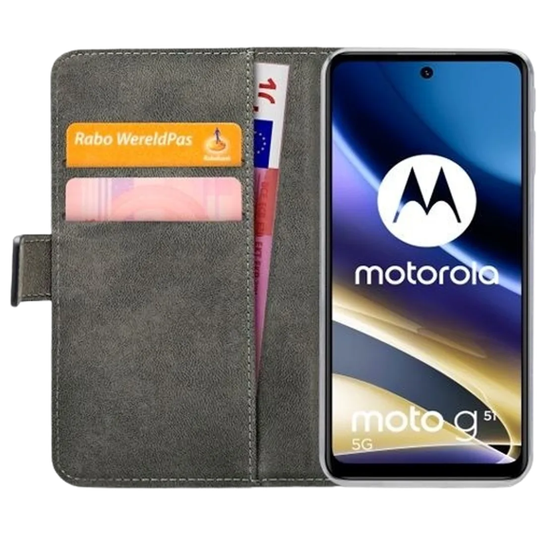 Mobilize Mobilize Classic Gelly Wallet Book Case Motorola Moto G51 5G - Zwart