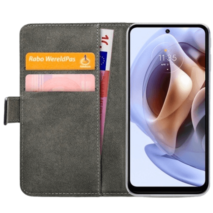 Mobilize Mobilize Classic Gelly Wallet Book Case Zwart - Motorola Moto G31 / G41