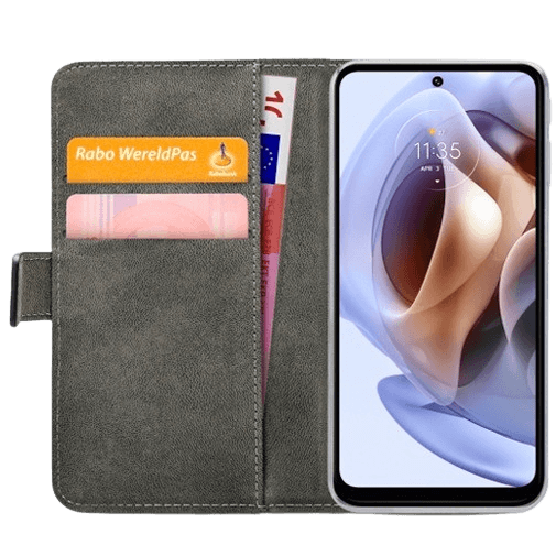 Mobilize Mobilize Classic Gelly Wallet Book Case Zwart - Motorola Moto G31 / G41