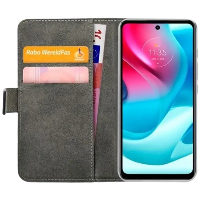Mobilize Mobilize Classic Gelly Wallet Book Case voor Motorola Moto G60s - Zwart