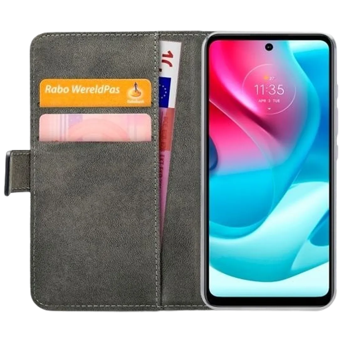 Mobilize Mobilize Classic Gelly Wallet Book Case voor Motorola Moto G60s - Zwart