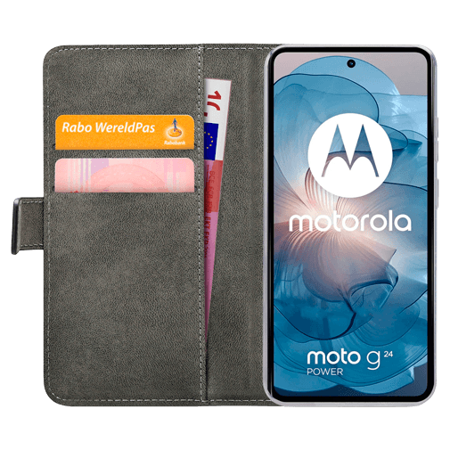 Mobilize Mobilize Classic Wallet Case Zwart - Motorola Moto G04 / G04s / G24 / G24 Power