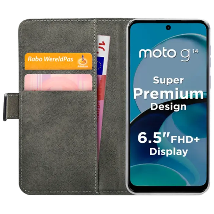 Mobilize Mobilize Classic Gelly Wallet Book Case Motorola Moto G14 - Zwart