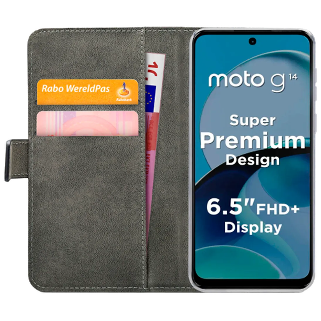 Mobilize Mobilize Classic Gelly Wallet Book Case Motorola Moto G14 - Zwart