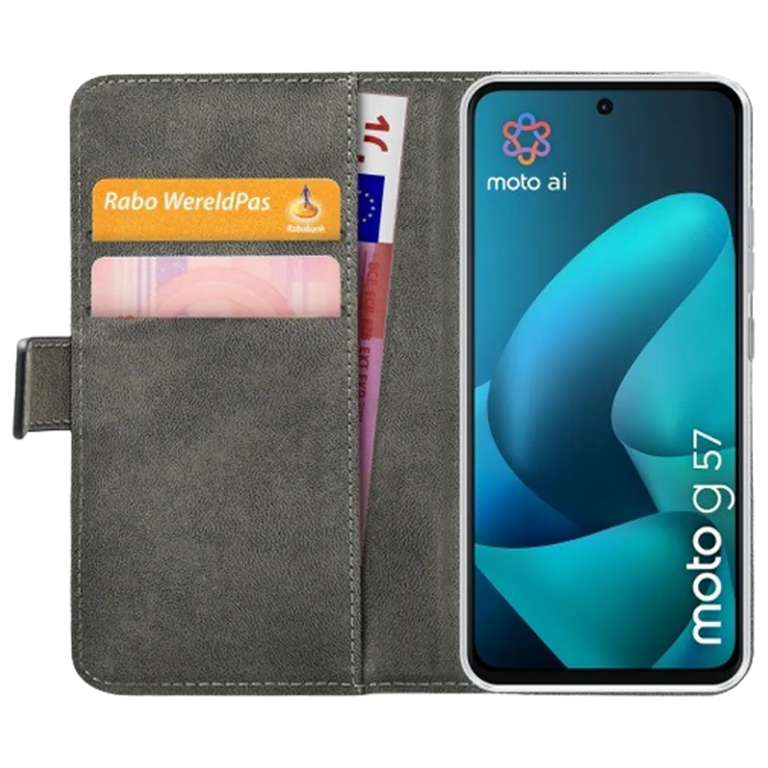 Mobilize Mobilize PU-Leren Book Case Motorola Moto G57 - Zwart