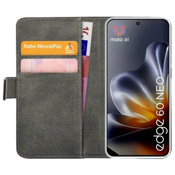 Mobilize Mobilize PU-Leren Book Case voor Motorola Edge 60 Neo - Zwart