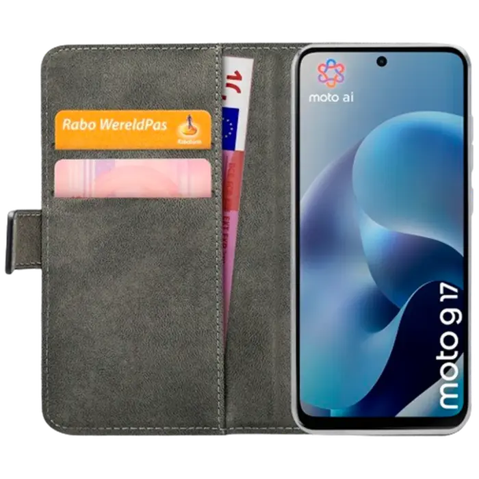 Mobilize Mobilize Classic Gelly Wallet Book Case Motorola Moto G17 / G17 Power - Zwart