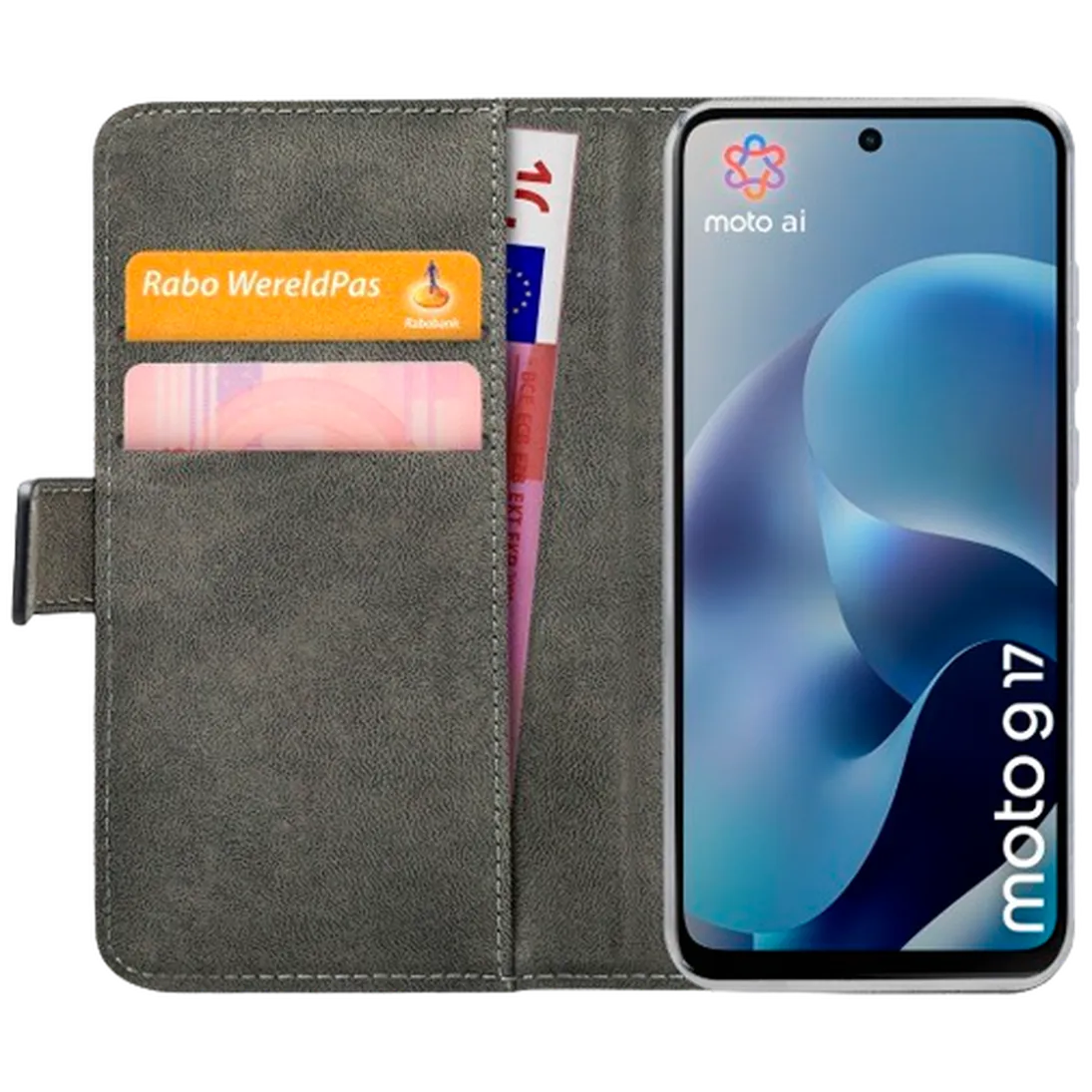 Mobilize Mobilize Classic Gelly Wallet Book Case Motorola Moto G17 / G17 Power - Zwart