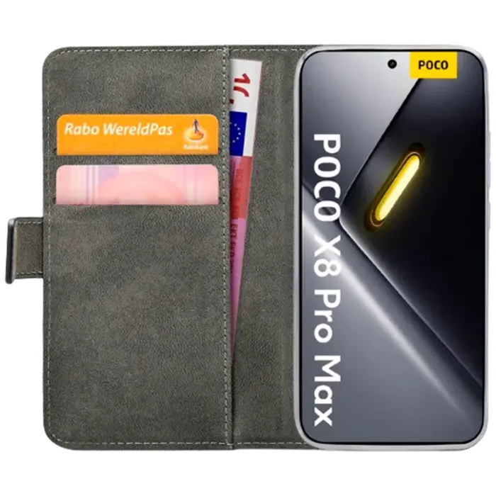 Mobilize Mobilize PU-Leren Book Case voor POCO X8 Pro Max - Zwart