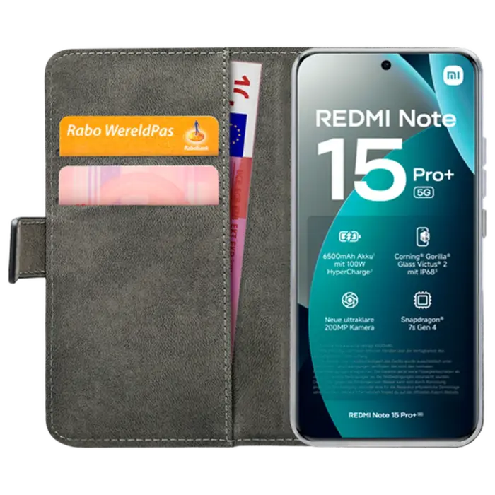Mobilize Mobilize PU-Leren Book Case voor Xiaomi Redmi Note 15 Pro+ 5G - Zwart