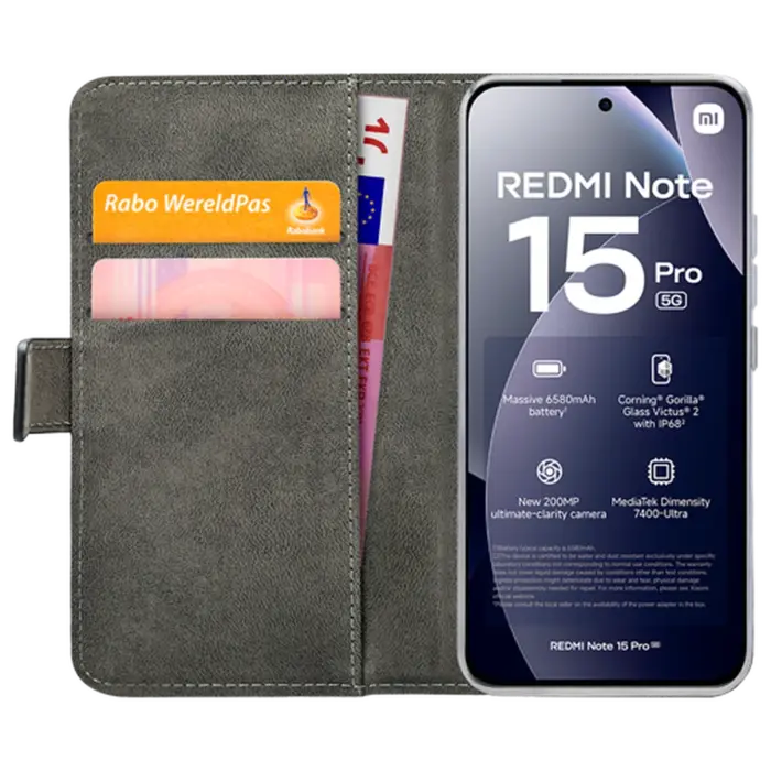 Mobilize Mobilize PU-Leren Book Case Xiaomi Redmi Note 15 Pro 5G - Zwart