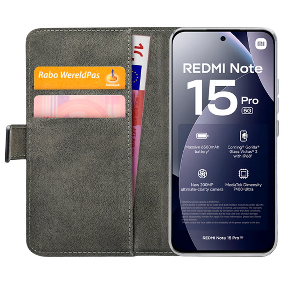 Mobilize Mobilize PU-Leren Book Case Xiaomi Redmi Note 15 Pro 5G - Zwart