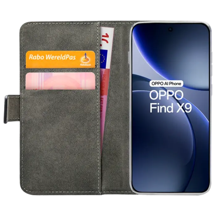 Mobilize Mobilize PU-Leer Book Case Zwart voor OPPO Find X9