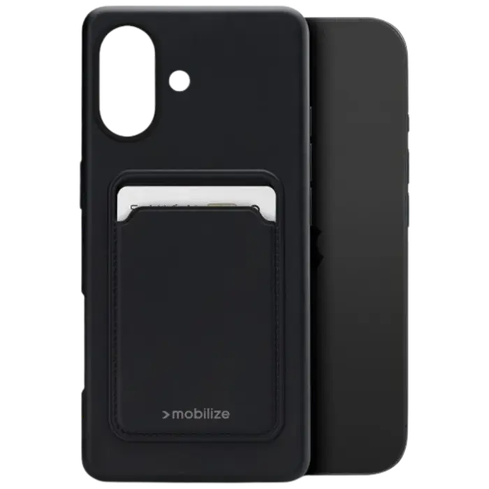 Mobilize Mobilize Cardcase TPU Back Cover Zwart voor Apple iPhone 17