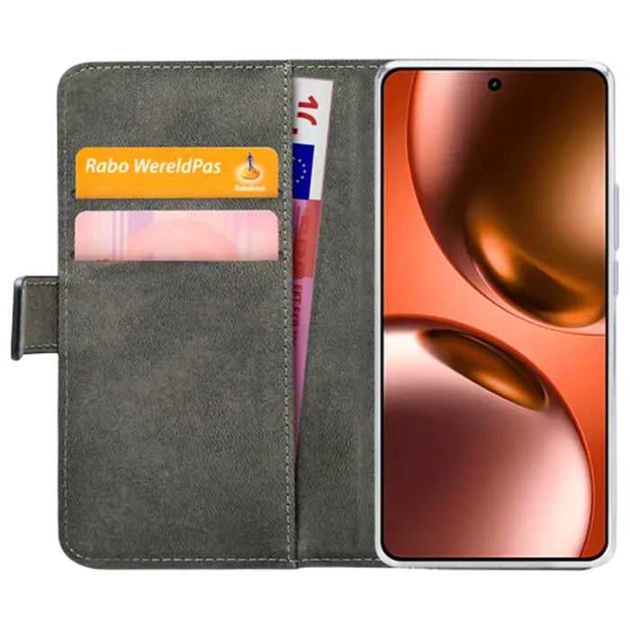 Mobilize Mobilize PU-Leren Book Case voor Realme GT 7 / GT 7T - Zwart