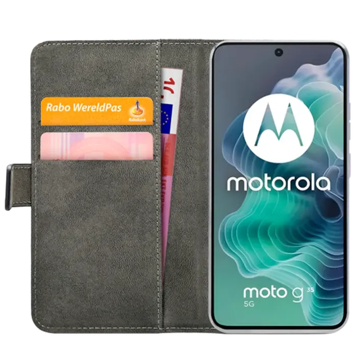 Mobilize Mobilize PU-leer Book Case Zwart voor Motorola Moto G35 5G
