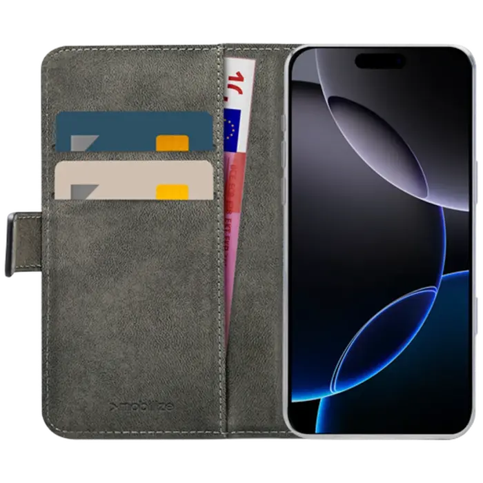 Mobilize Mobilize PU-leer Book Case Zwart voor Apple iPhone 16 Pro Max