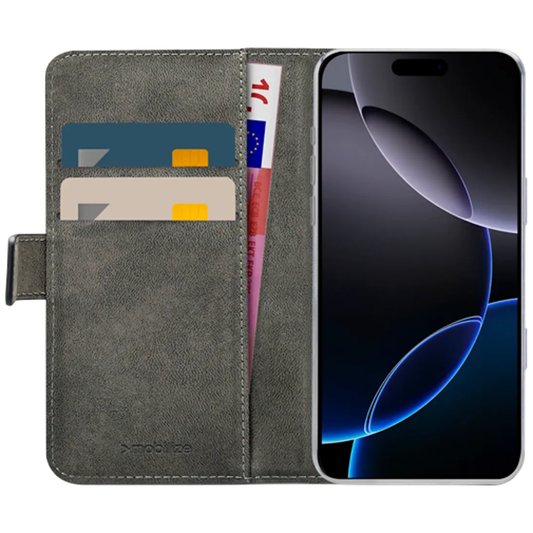 Mobilize Mobilize PU-leer Book Case Zwart voor Apple iPhone 16 Pro Max
