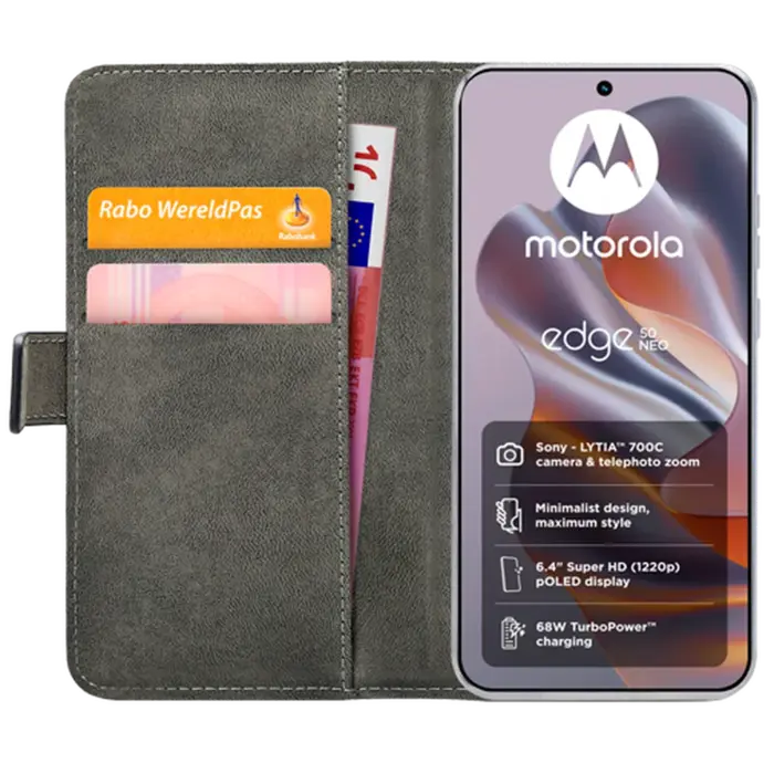 Mobilize Mobilize PU-leer Book Case Motorola Edge 50 Neo - Zwart