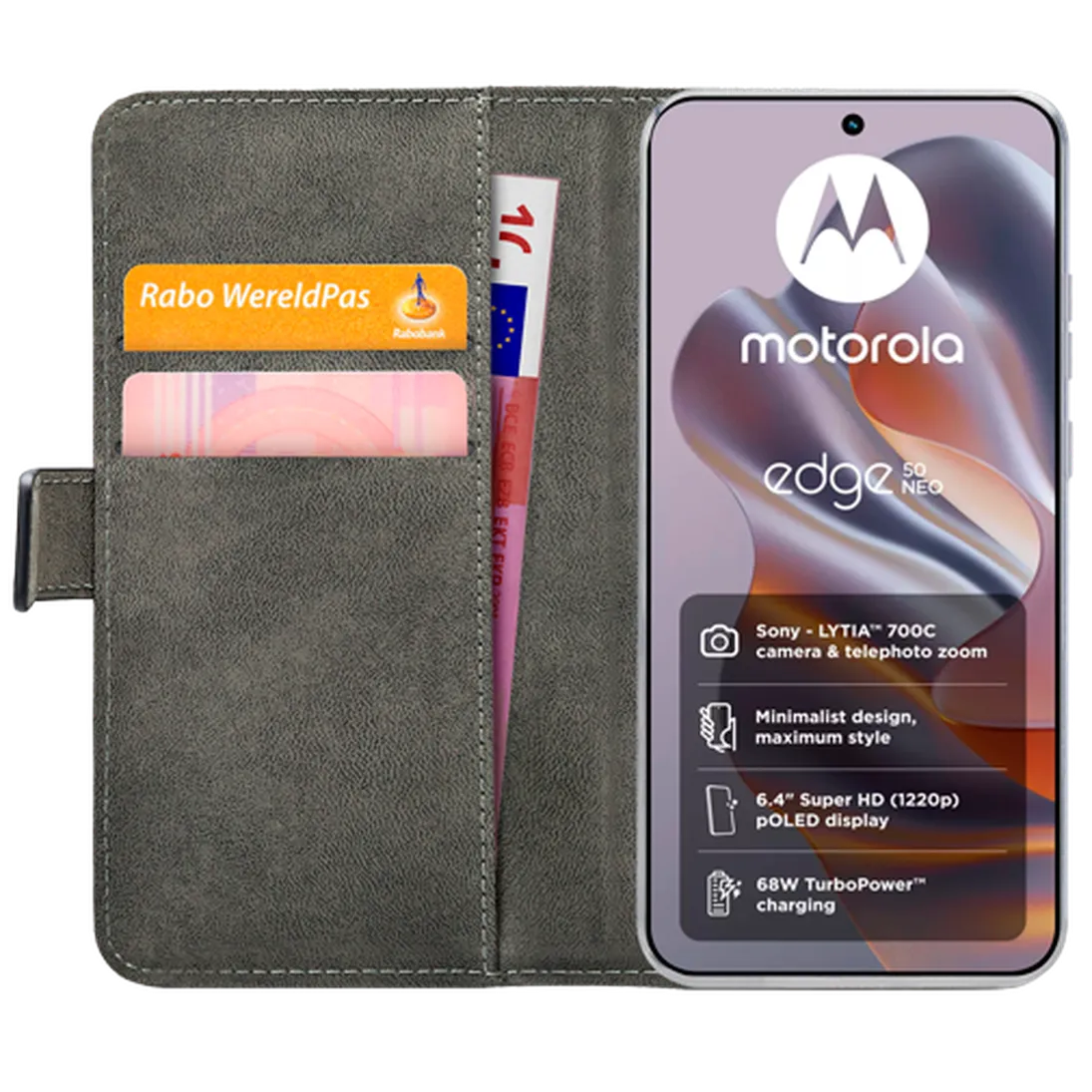 Mobilize Mobilize PU-leer Book Case Motorola Edge 50 Neo - Zwart