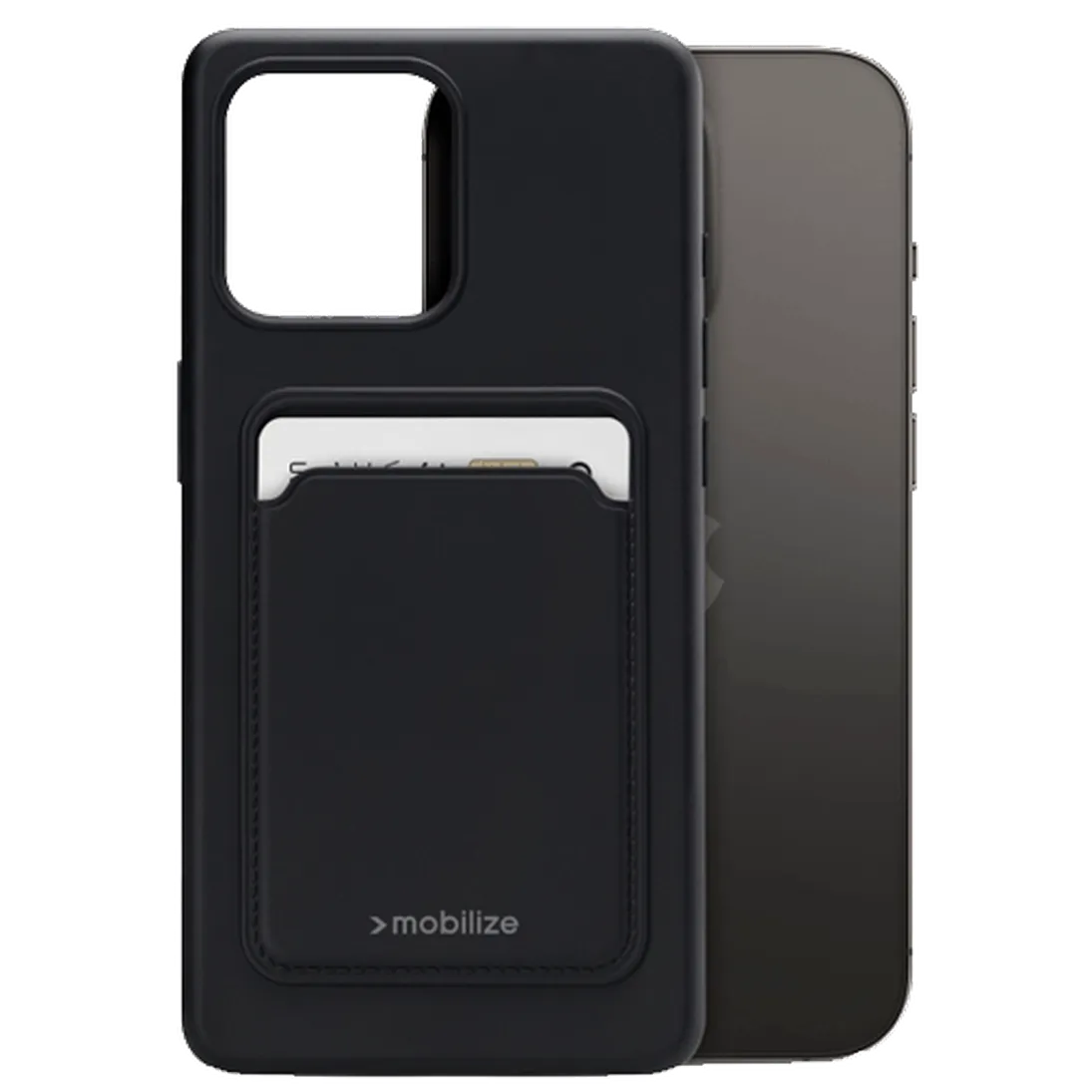 Mobilize Mobilize Cardcase TPU Back Cover Zwart voor Apple iPhone 14 Pro
