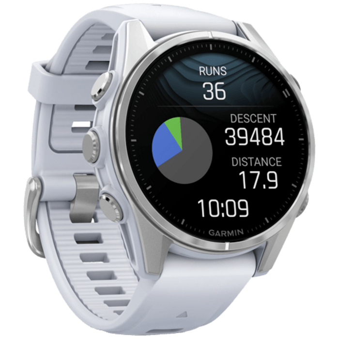 Garmin Garmin Fenix 8 Smartwatch - 43mm - AMOLED - Zilver met Witte Siliconenband