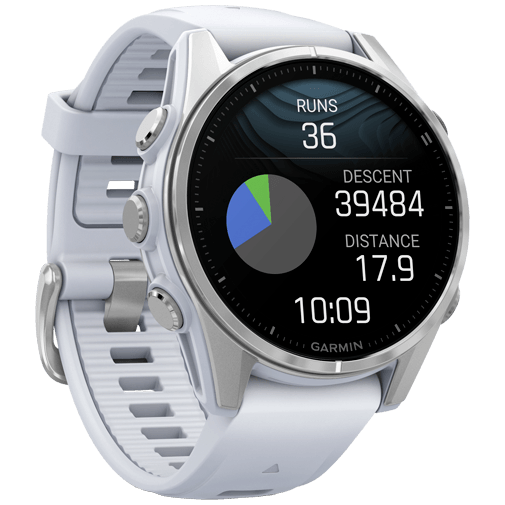Garmin Garmin Fenix 8 Smartwatch - 43mm - AMOLED - Zilver met Witte Siliconenband
