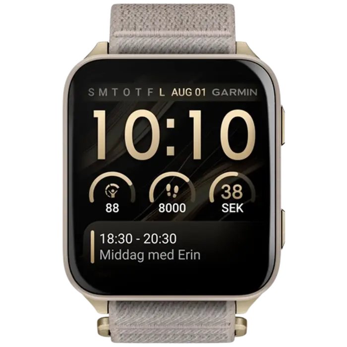Garmin Garmin Venu X1 Smartwatch - Soft Gold met French Grey Nylon Band