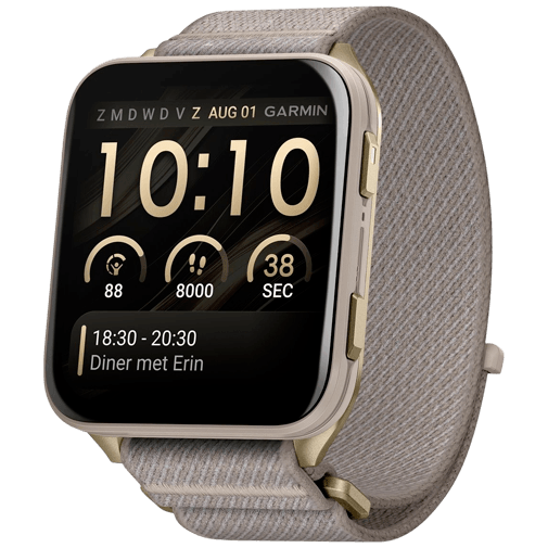 Garmin Garmin Venu X1 Smartwatch - Soft Gold met French Grey Nylon Band