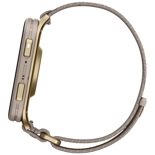 Garmin Garmin Venu X1 Smartwatch - Soft Gold met French Grey Nylon Band