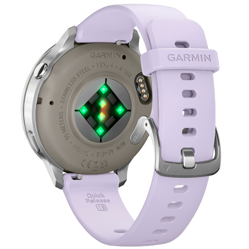 Garmin Garmin Venu 4 Smartwatch 41mm - Zilver met Paarse Siliconenband