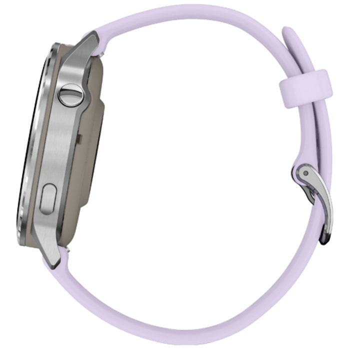 Garmin Garmin Venu 4 Smartwatch 41mm - Zilver met Paarse Siliconenband