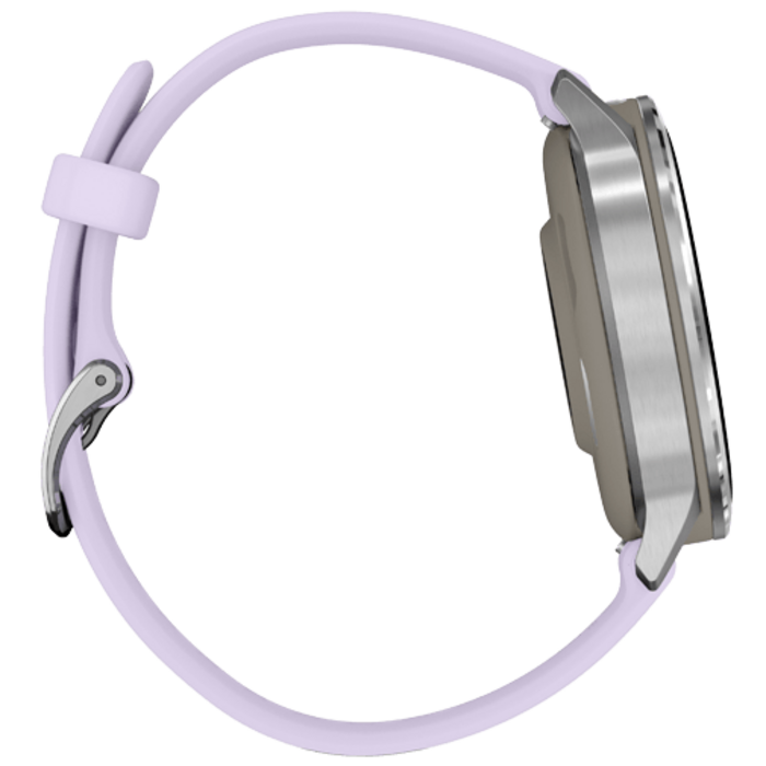 Garmin Garmin Venu 4 Smartwatch 41mm - Zilver met Paarse Siliconenband