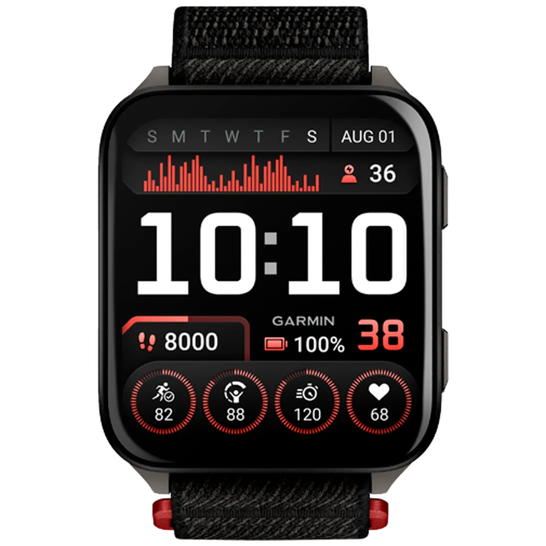 Garmin Garmin Venu X1 Smartwatch - Zwart (Zwarte Nylon Band)