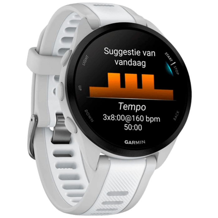 Garmin Garmin Forerunner 165 Music GPS Hardloophorloge - Mist Grey / Whitestone