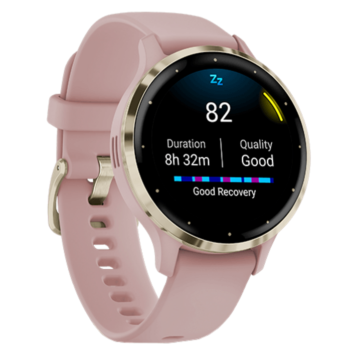Garmin Garmin Venu 3S Smartwatch - Soft Gold met Dust Rose Band (010-02785-03)