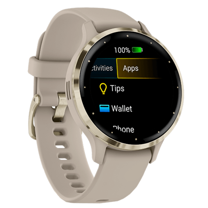 Garmin Garmin Venu 3S Smartwatch - Soft Gold met Beige Siliconenband (41mm)