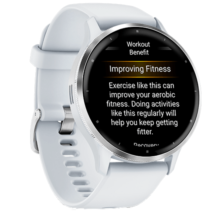 Garmin Garmin Venu 3 Smartwatch - 45mm - Zilver met Witte Siliconenband