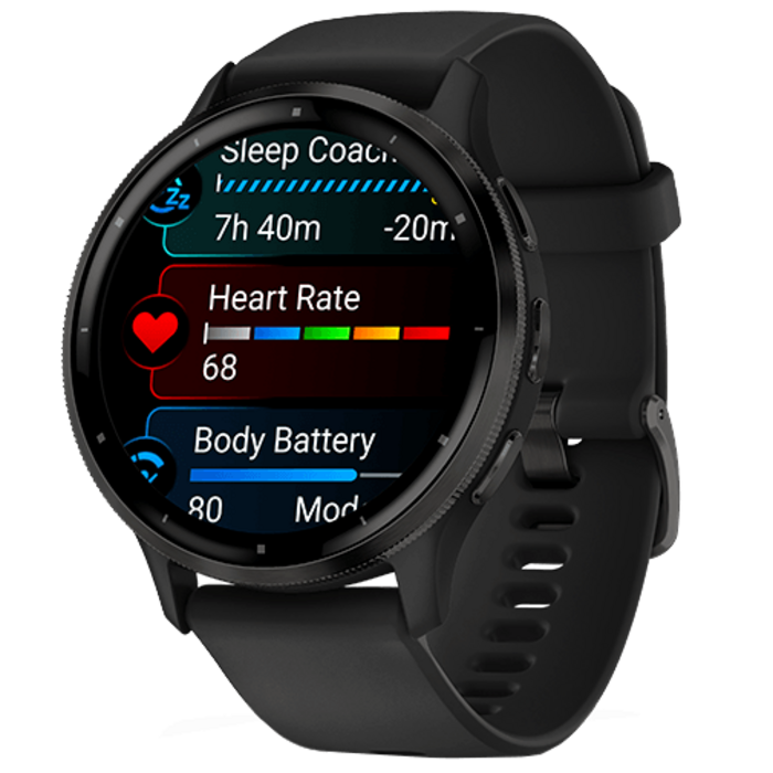 Garmin Garmin Venu 3 GPS Smartwatch - 45mm - Zwart met Zwarte Siliconenband