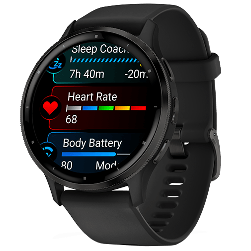 Garmin Garmin Venu 3 GPS Smartwatch - 45mm - Zwart met Zwarte Siliconenband