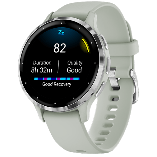 Garmin Garmin Venu 3S Smartwatch - Zilver met Saliegrijze Siliconenband