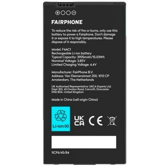 Fairphone Originele Fairphone 4 Batterij (3905 mAh) - Vervangbare Accu