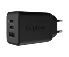 Fairphone Fairphone 65W Triple-Port Snellader - GaN USB-C & USB-A - Zwart