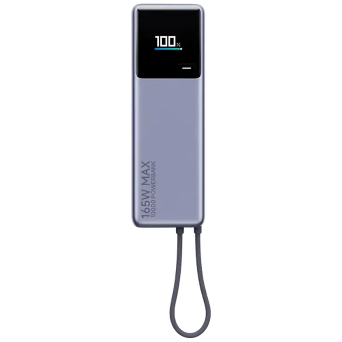 Xiaomi Xiaomi 165W Snellader Powerbank 10.000mAh met Geïntegreerde Kabel - Grijs