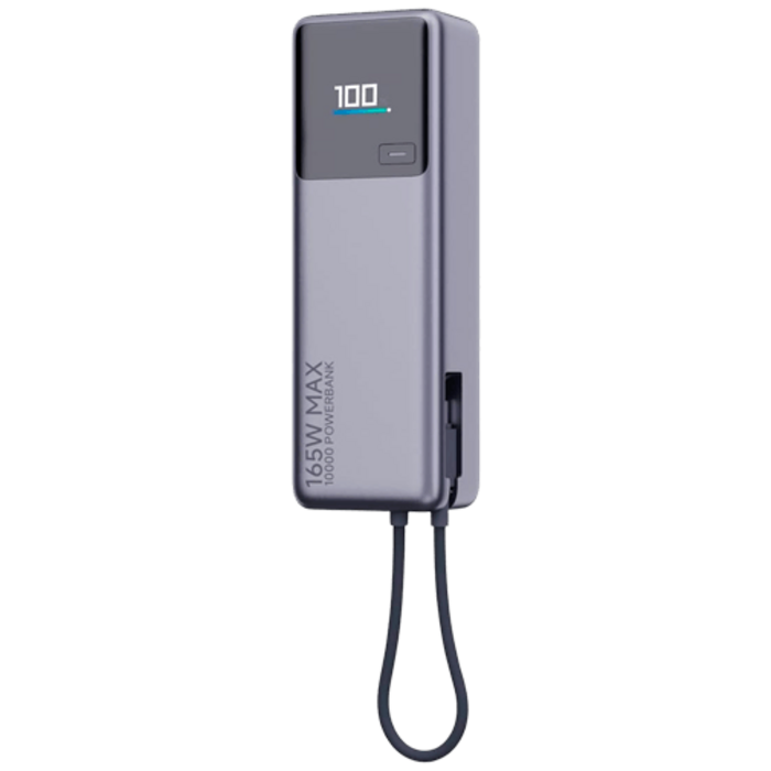 Xiaomi Xiaomi 165W Snellader Powerbank 10.000mAh met Geïntegreerde Kabel - Grijs
