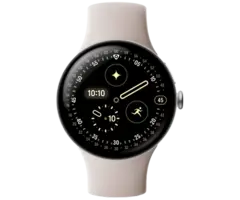 Google Google Pixel Watch 4 (45mm) Smartwatch - Zilver / Beige Sportband