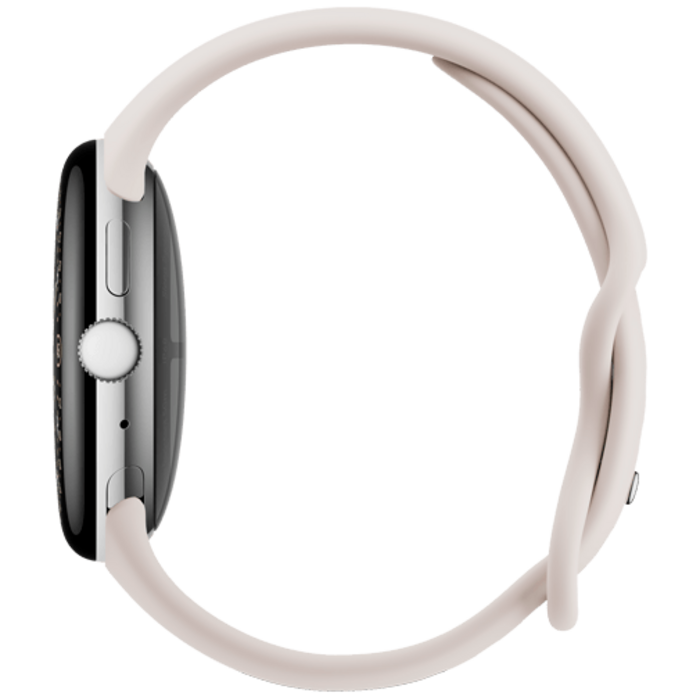 Google Google Pixel Watch 4 (45mm) Smartwatch - Zilver / Beige Sportband