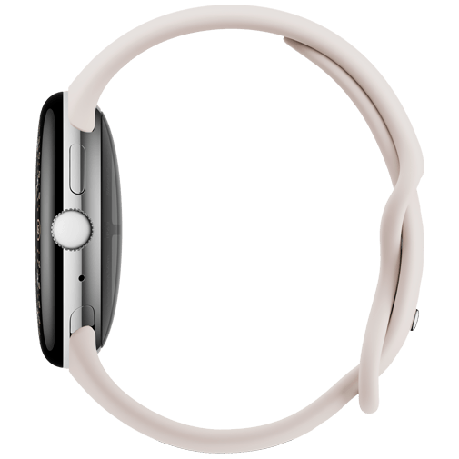Google Google Pixel Watch 4 (45mm) Smartwatch - Zilver / Beige Sportband