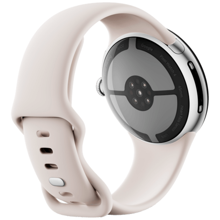 Google Google Pixel Watch 4 (45mm) Smartwatch - Zilver / Beige Sportband