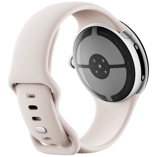 Google Google Pixel Watch 4 (45mm) Smartwatch - Zilver / Beige Sportband